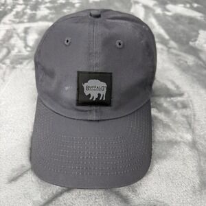 Buffalo Outdoors Mens Gray Cotton Baseball Cap Adjustable‎ Dad Hat Logo Patch
